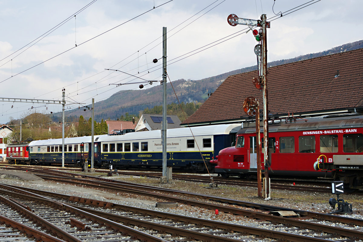 OeBB: Bahnhofsidylle Balsthal vom 3. April 2017.
Foto: Walter Ruetsch