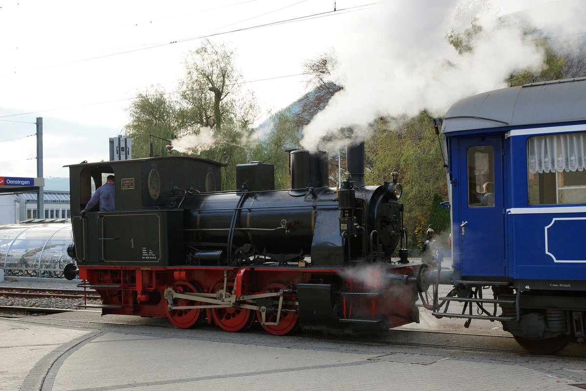 OeBB: E 3/3 1 in Oensingen am 12. November 2016.
Foto: Walter Ruetsch