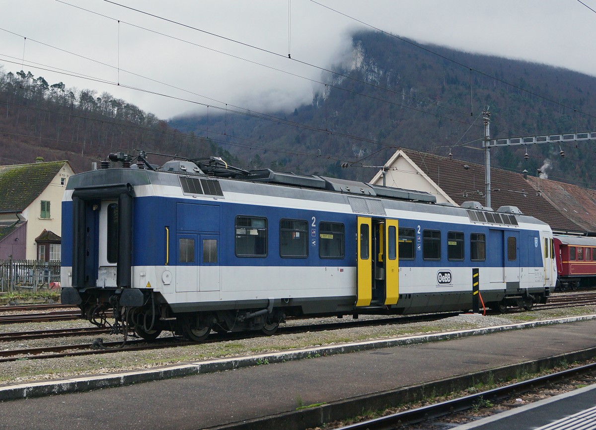 OeBB: RBDe 207  BALSTHAL  abgestellt auf dem Endbahnhof Balsthal am 3. Dezember 2014.
Foto: Walter Ruetsch