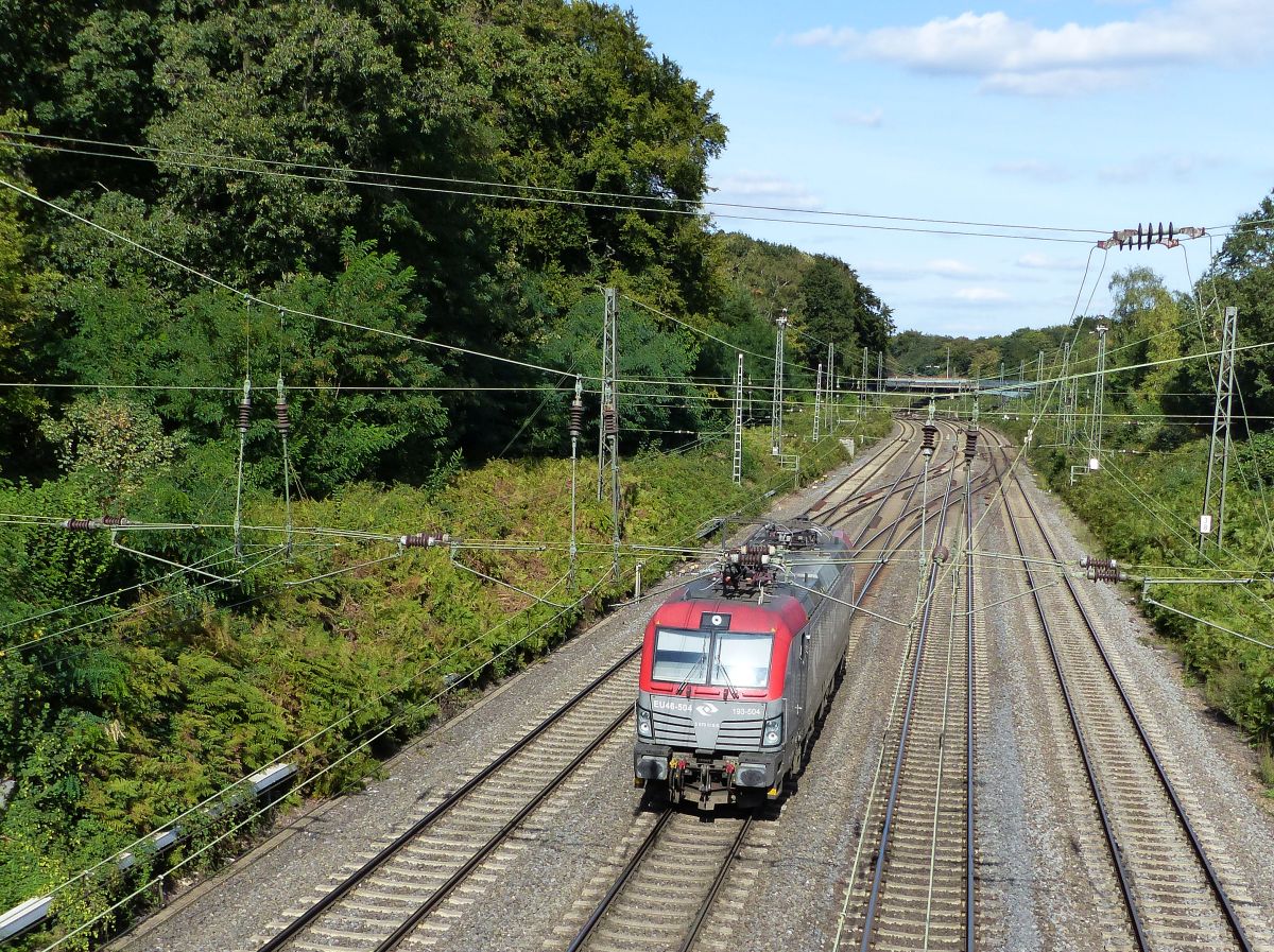 PKP Cargo Lokomotive 193 504 EU46-504 (NVR-nummer: 91 51 5370 016-5 PL-PKPC) Abzweig Lotharstrasse, Forsthausweg, Duisburg, Deutschland 19-09-2019.

PKP Cargo locomotief 193 504 EU46-504 (NVR-nummer: 91 51 5370 016-5 PL-PKPC) Abzweig Lotharstrasse, Forsthausweg, Duisburg, Duitsland 19-09-2019.