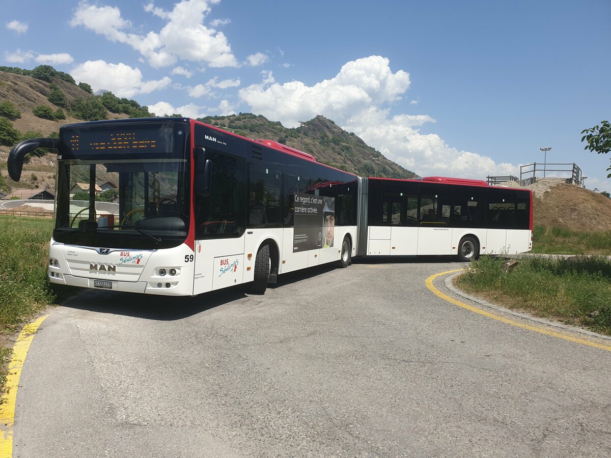 Postauto Wallis - Nr. 59/VS 500'433 - PID 11208 - MAN - le 20 juin 2022  Sion, Garenne