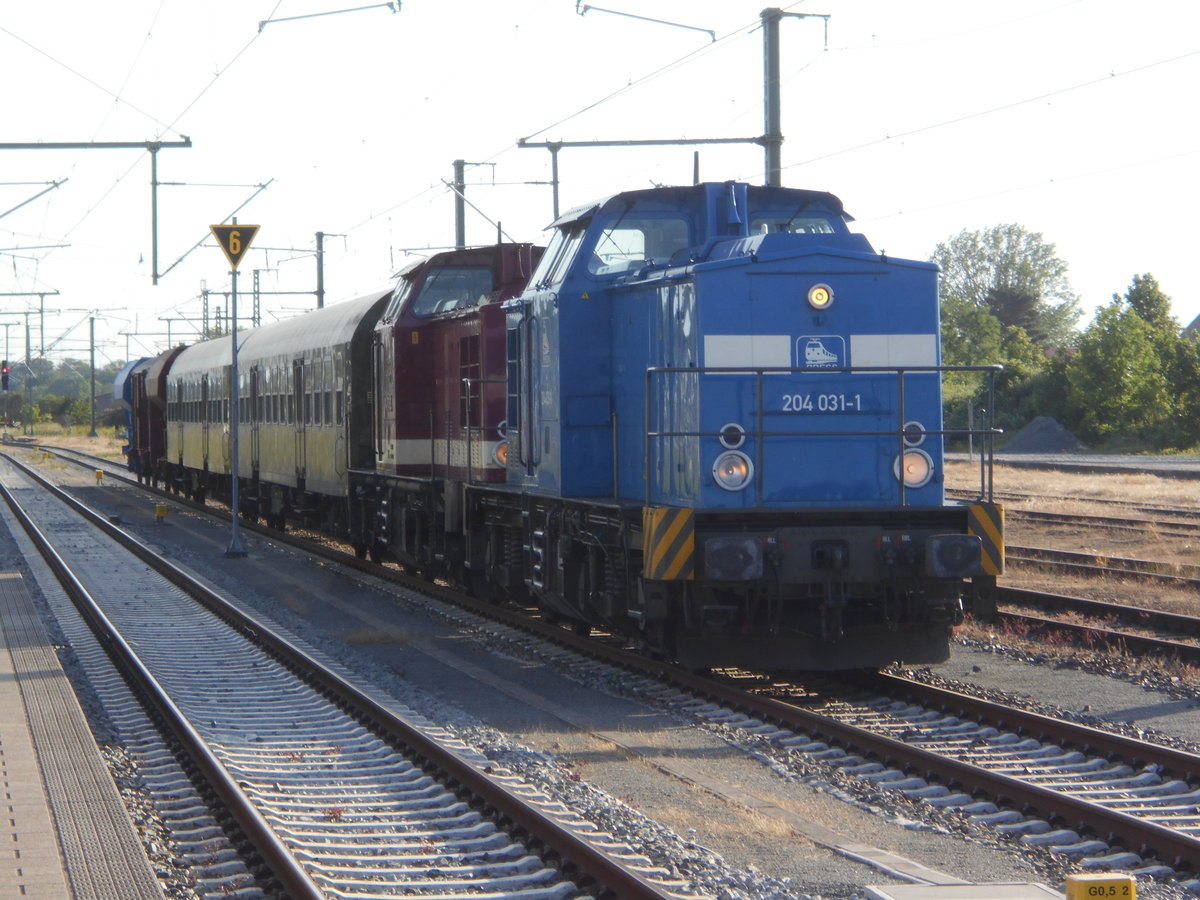 PRESS 204 031 und die 114 703,am 14.Juni 2019,in Bergen/R�gen.