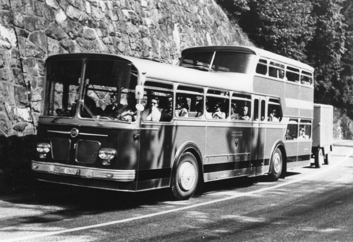 (R 21) - Aus dem Archiv: AFA Adelboden - Nr. 9/BE 19'692 - FBW/Vetter-R&J Anderthalbdecker um 1969 in Achseten, Grund-Ladholz