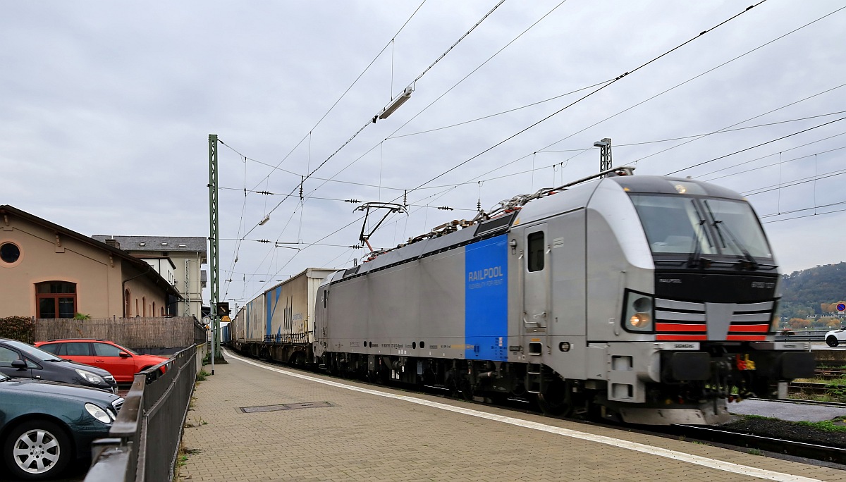 Railpool 193 127 mit Ekol KLV. Rüdsheim 24.10.2023