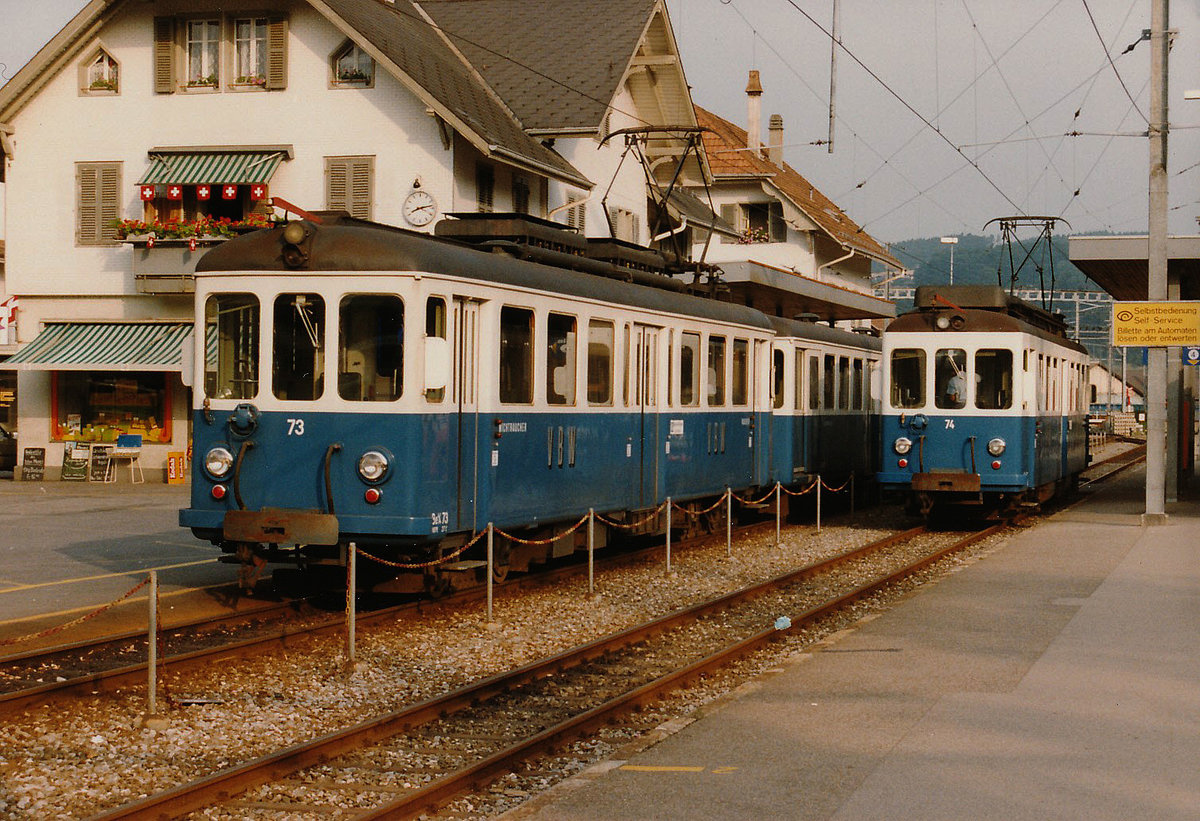 RBS/VBW:
 DR SCHNÄLLST WÄG NACH WORB 
MIT DEM BLAUE BÄHNLI WÄHREND DEN 80er-JAHREN DOKUMENTIERT.
Foto: Walter Ruetsch