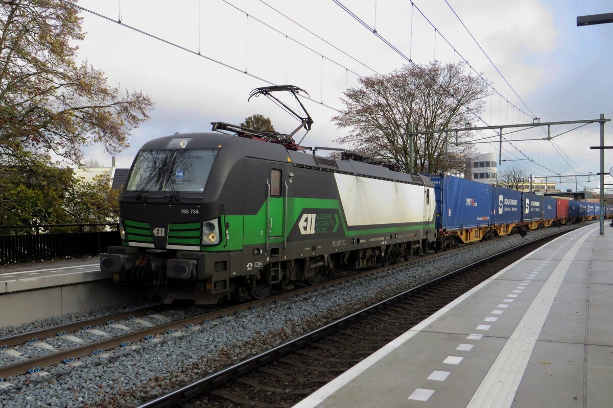 RFO 193 734 durchfahrt mit der Katy-KLV am 13 November 2021 Arnhem-Velperpoort.