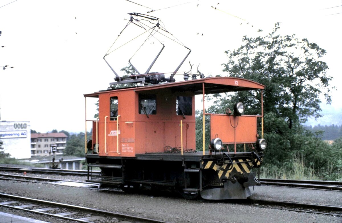 RhB Ge 2/2 Nr.73 in Thusis im August 1989.