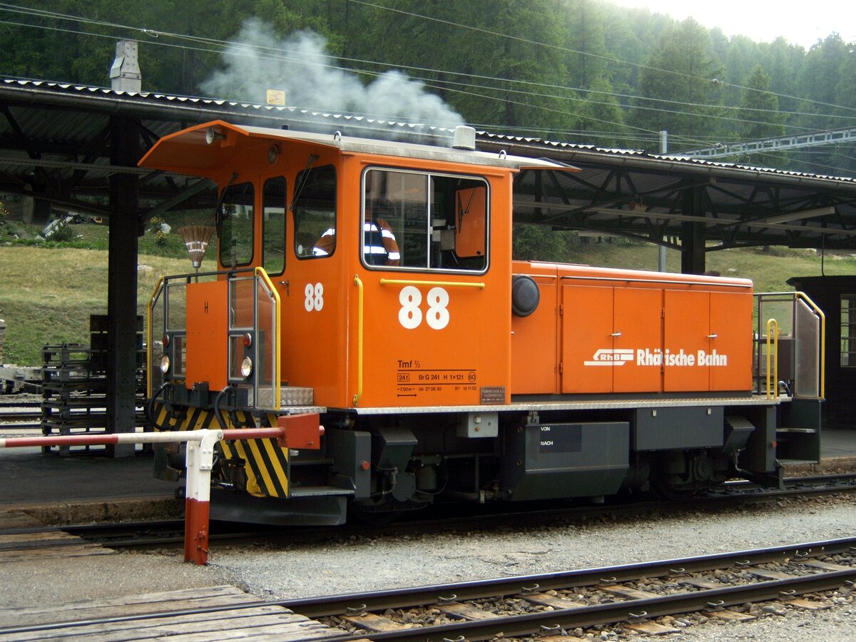 RhB Tmf 2/2 Nr.88 in Pontresina am 07.09.2005.