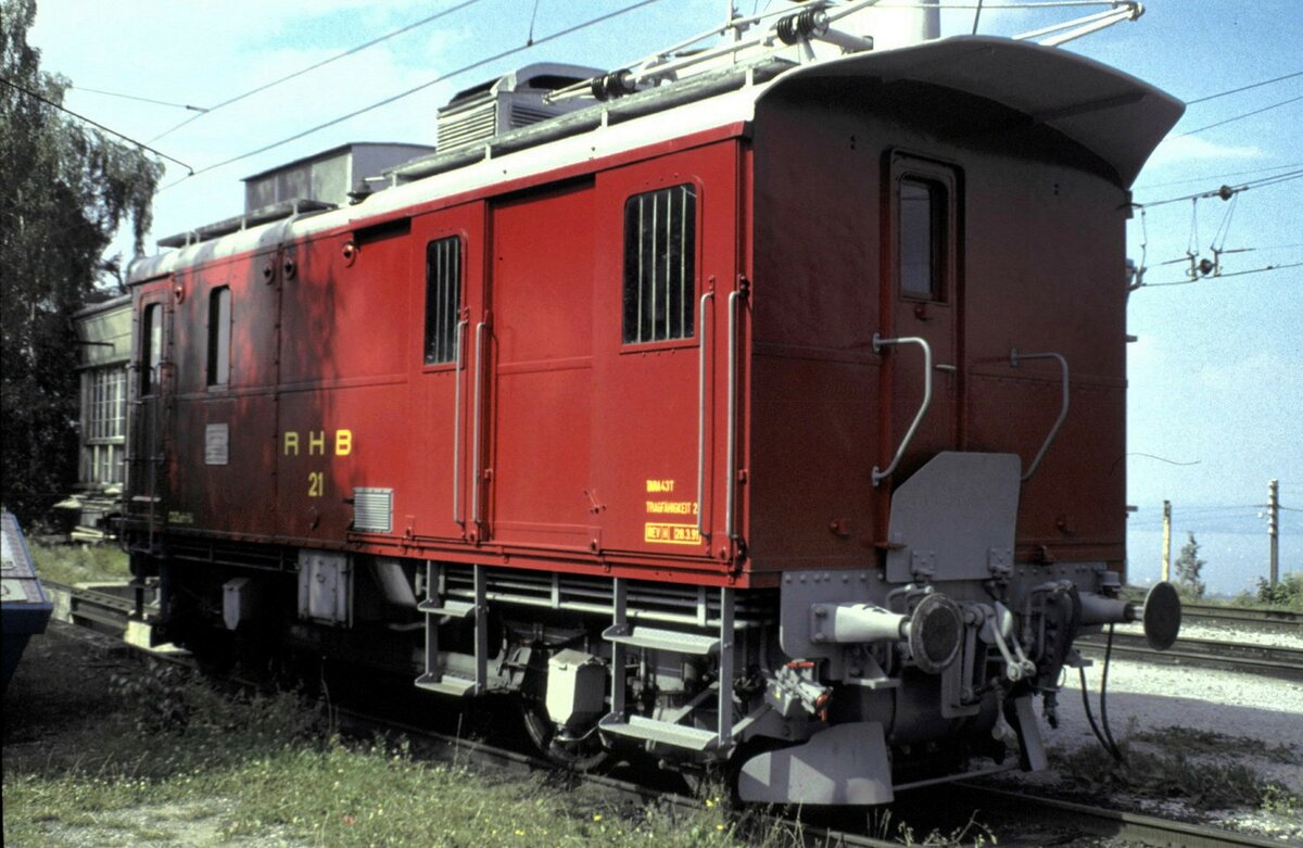 Rorschach-Heiden-Bahn (RHB) DZeh 2/4 Nr.21 in Heiden am 10.07.1993.