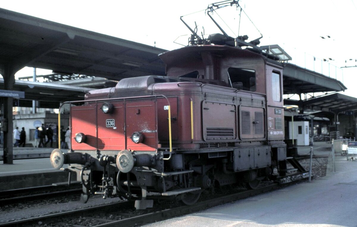 SBB Tem III 2/2 Nr.336 in Romannshorn am 17.03.1990.