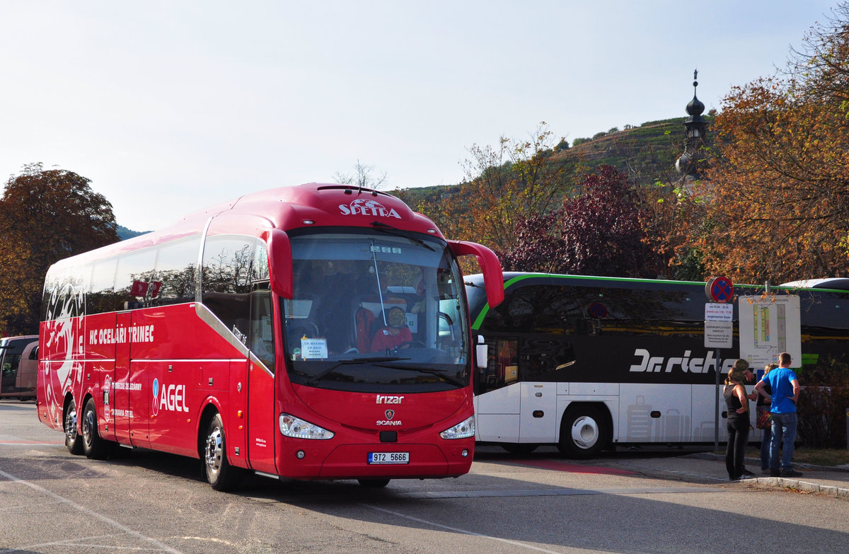 Scania Irizar i6 von Spetra Reisen aus der CZ in Krems.