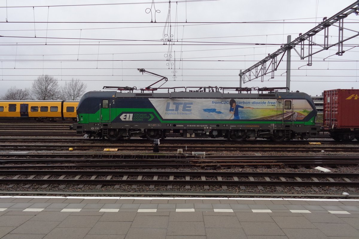 Seitenblick auf LTE 193 263 in Nijmegen am 28 Jänner 2019.