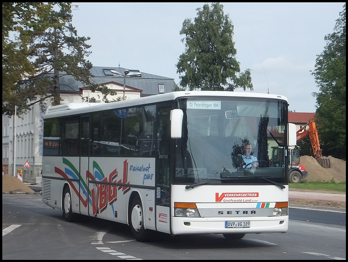 Setra 315 H der Verkehrsbetrieb Greifswald-Land GmbH in Greifswald.