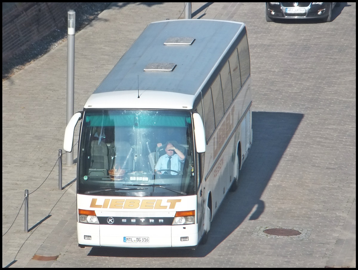 Setra 315 HD von Liebelt Reisen aus Deutschland im Stadthafen Sassnitz.