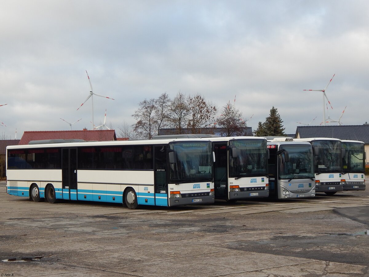 Setra 319 UL und Setra 315 UL und Iveceo Crossway der MVVG in Altentreptow.