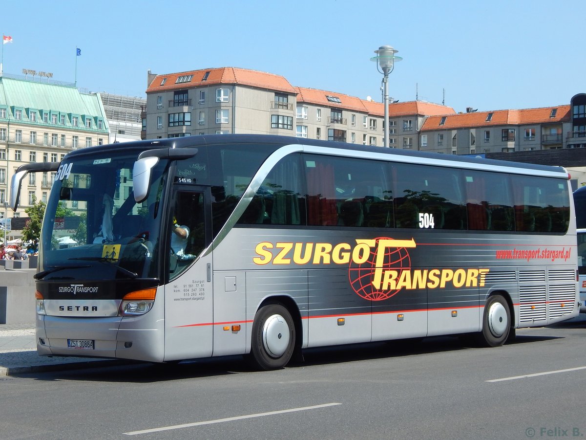 Setra 415 HD von Szurgot Transport aus Polen in Berlin.