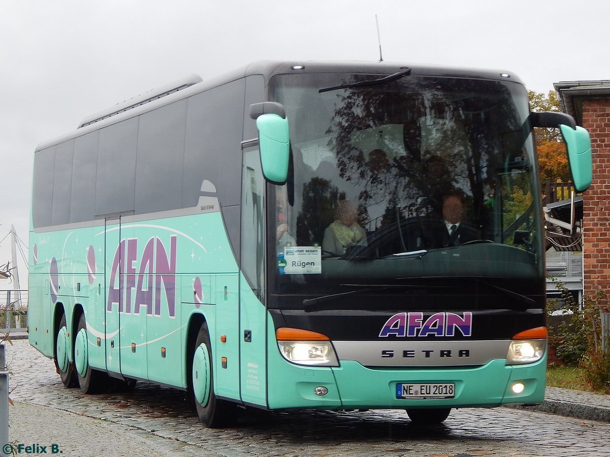 Setra 416 GT-HD von Afan aus Deutschland im Stadthafen Sassnitz.