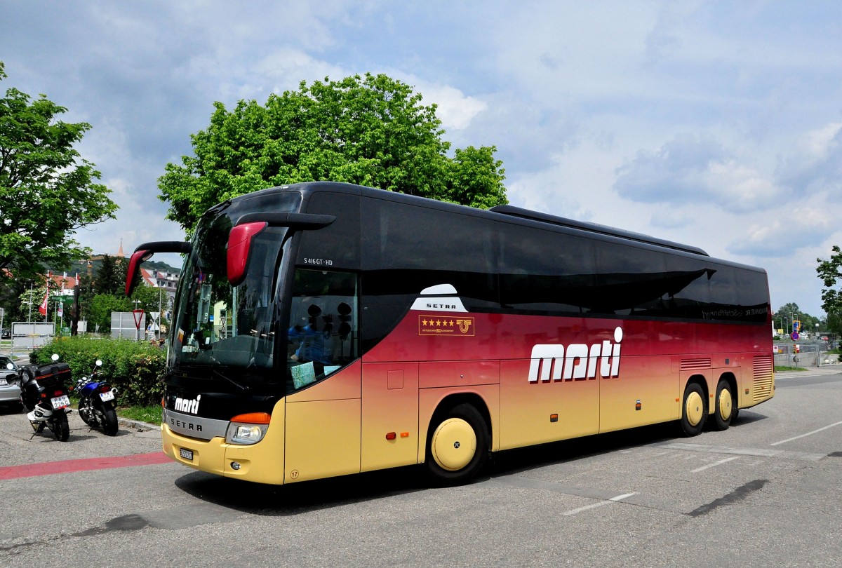 Setra 416 GT-HD von Marti aus der Schweiz im Mai 2015 in Krems gesehen.