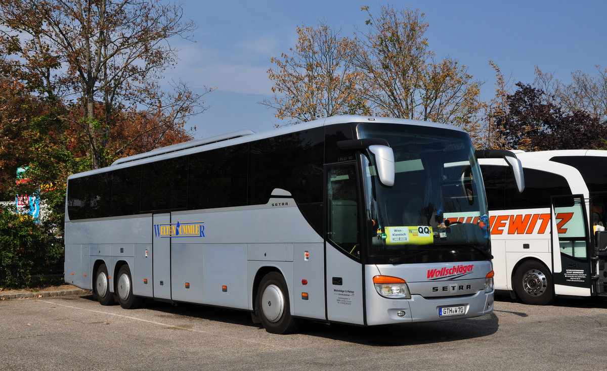 Setra 416 GT-HD von Wollschl�ger Reisen aus der BRD in Krems.