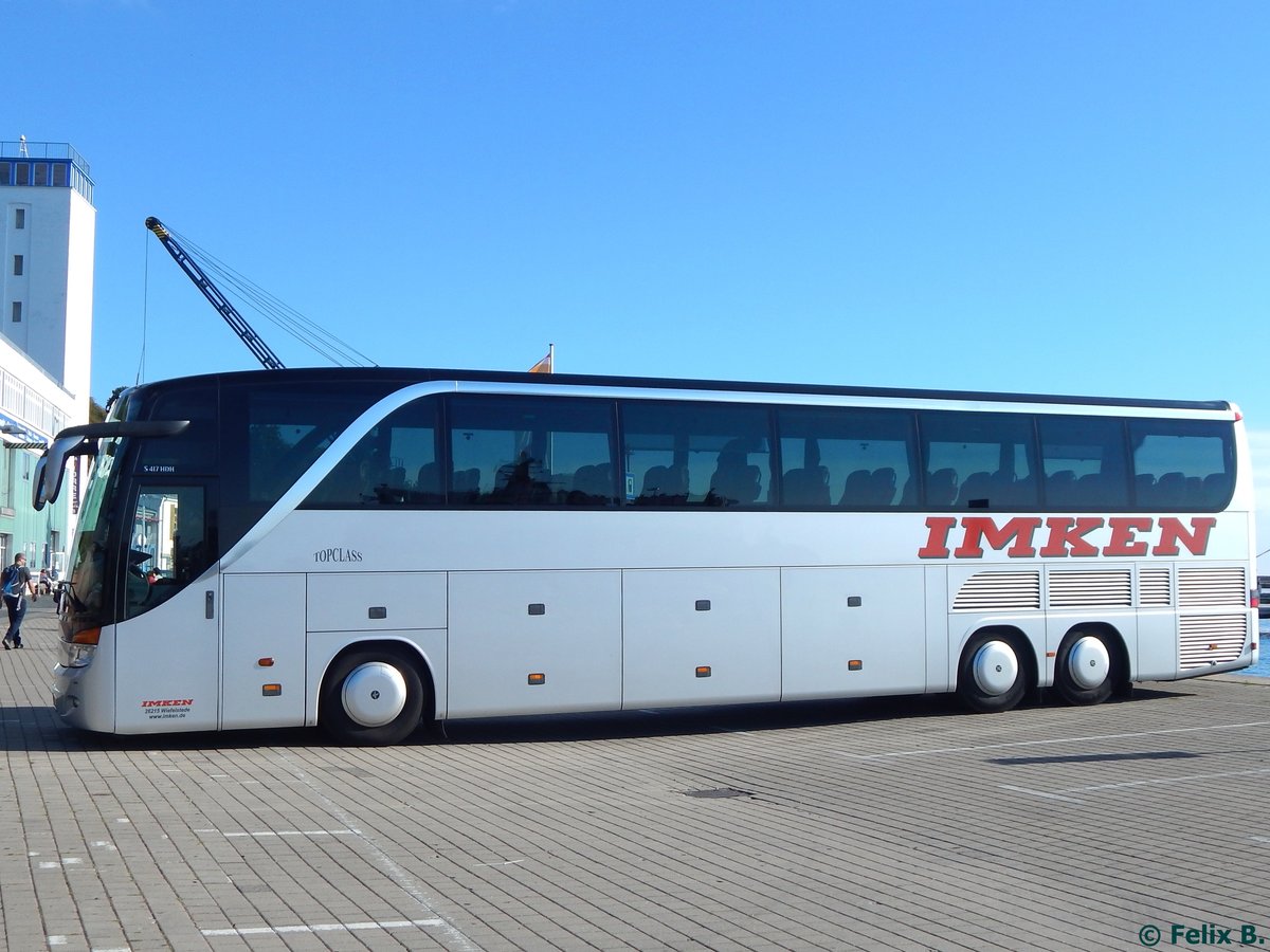 Setra 417 HDH von Imken aus Deutschland im Stadthafen Sassnitz.