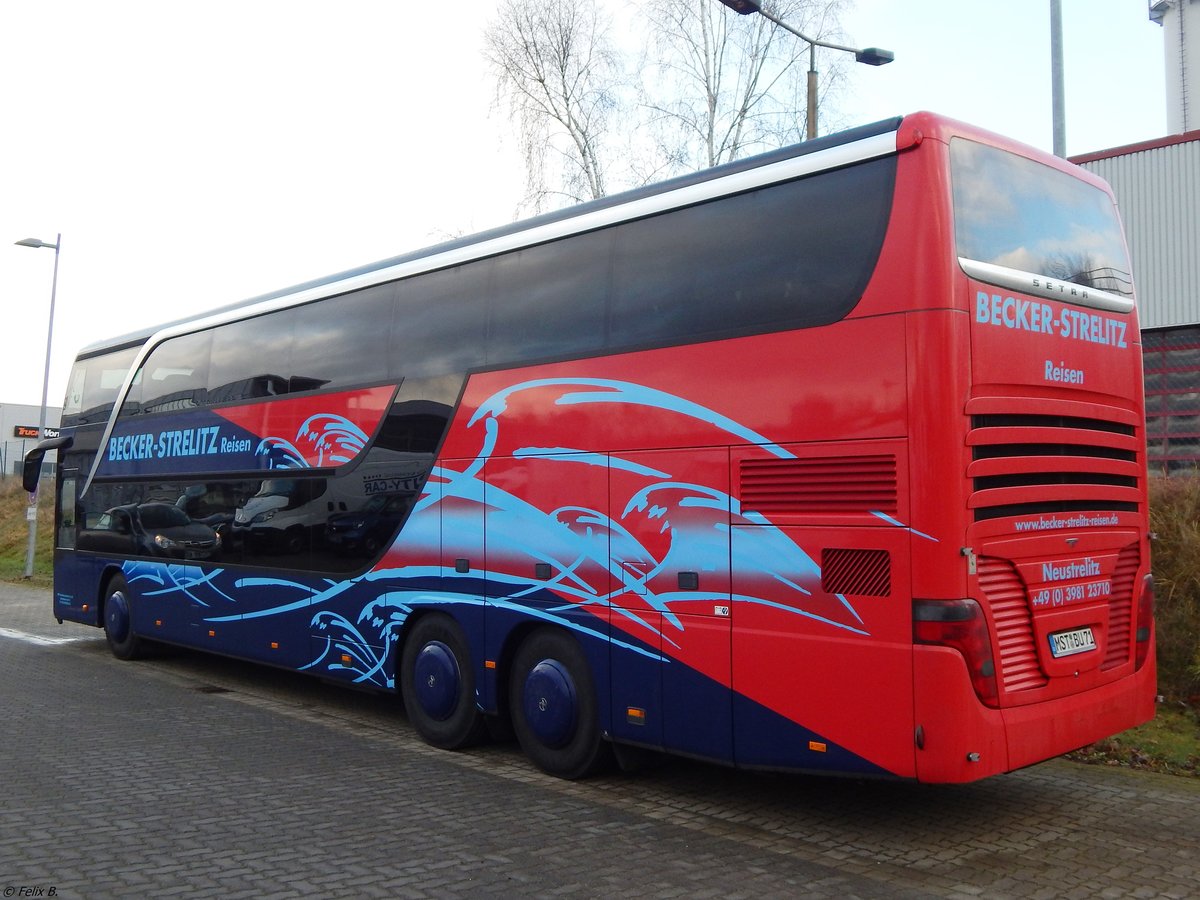 Setra 431 DT von Becker-Strelitz Reisen aus Deutschland in Neubrandenburg.