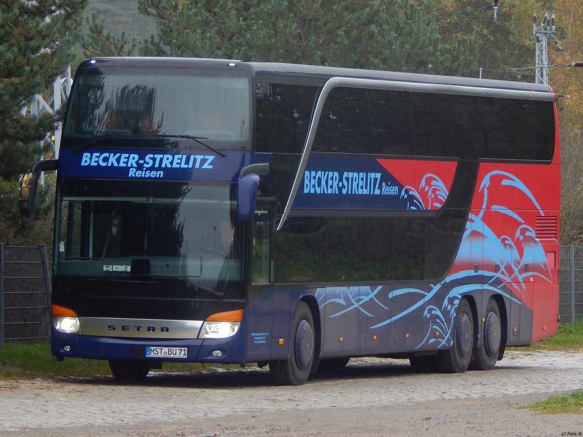 Setra 431 DT von Becker-Strelitz Reisen aus Deutschland in Binz. 