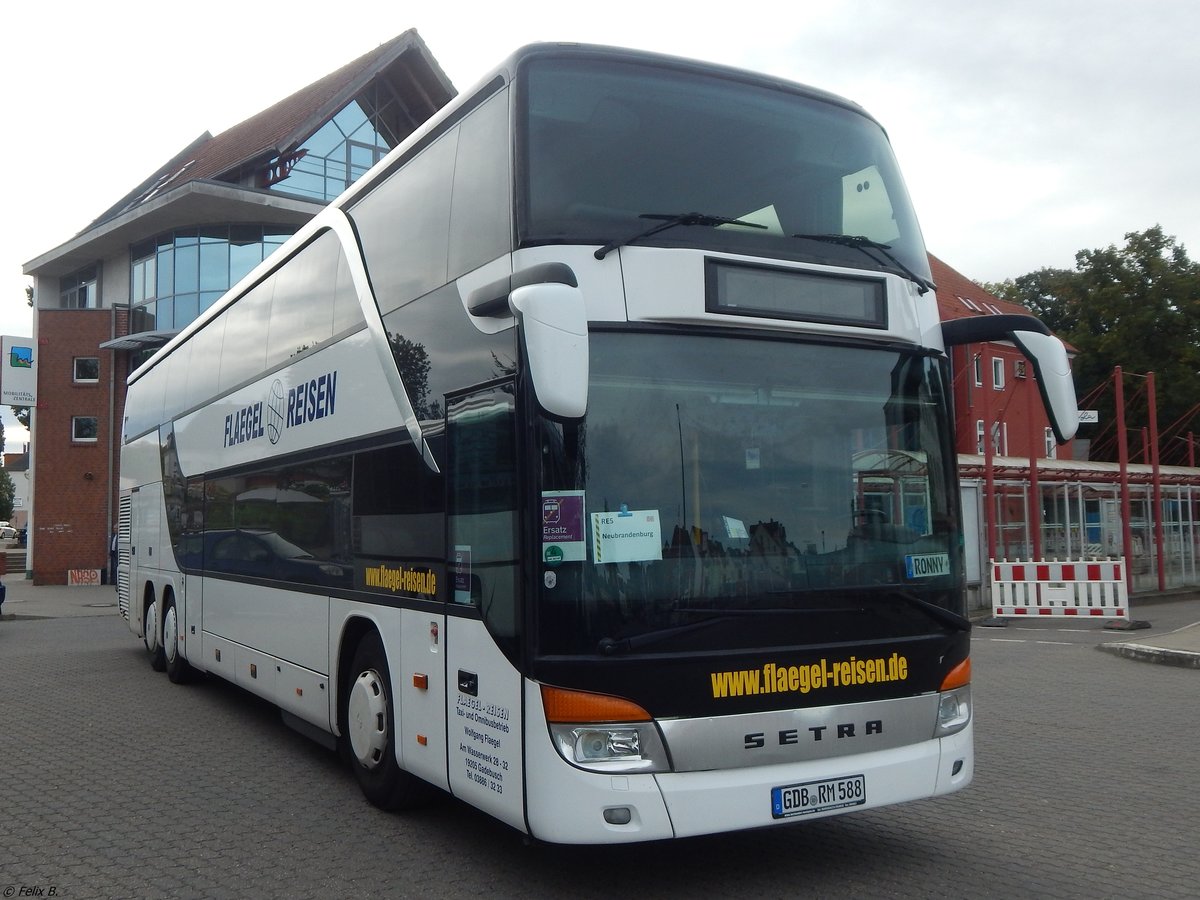 Setra 431 DT von Flaegel Reisen aus Deutschland (ex Röttgen KU-MR 431; exex Albus W2627LO) in Neubrandenburg.