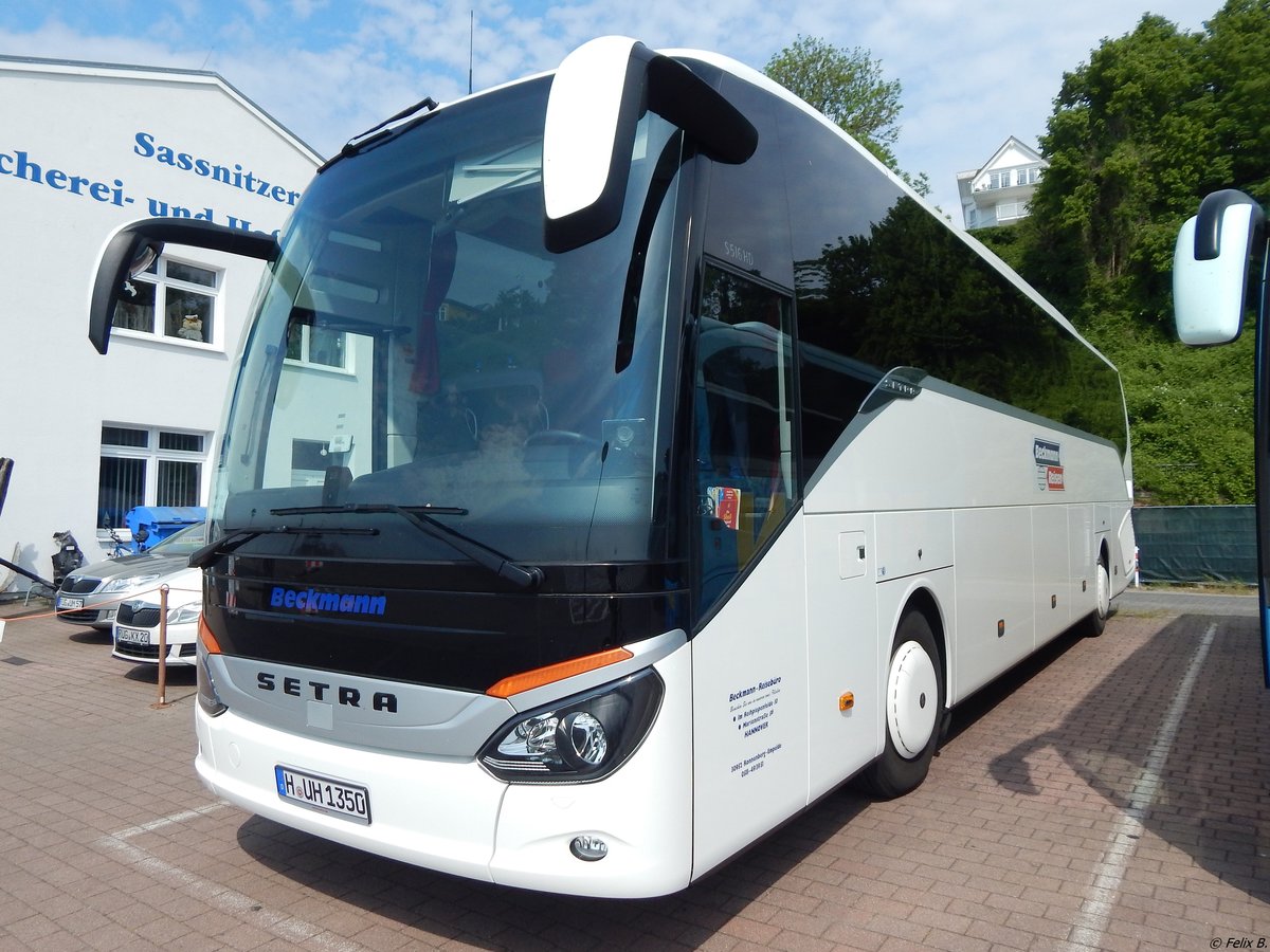 Setra 516 HD von Beckmann aus Deutschland im Stadthafen Sassnitz. 