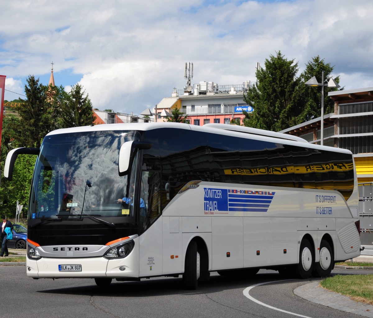 Setra 516 HD vom K�nitzer Omnibusbetrieb aus der BRD im Juni 2015 in Krems.