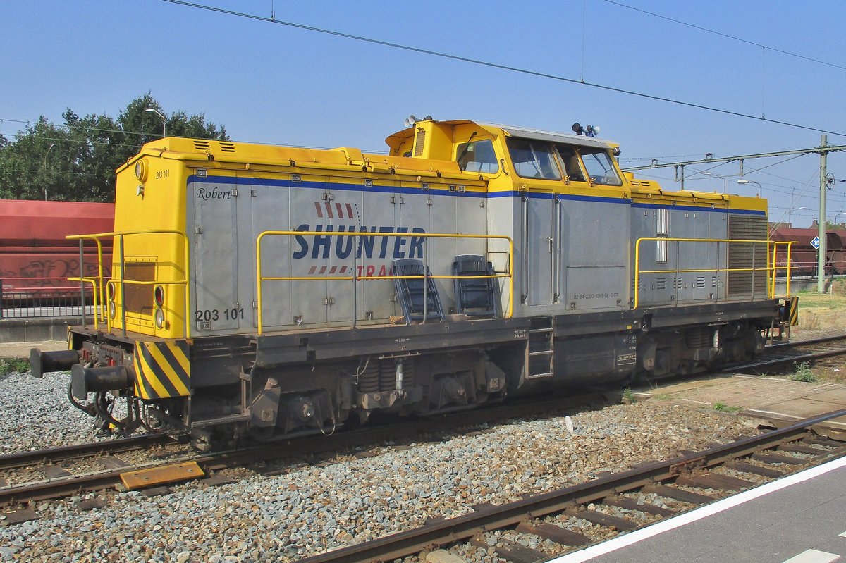 Shunter Tractie 203-101 steht in Blerick am 22 Augustus 2018. 