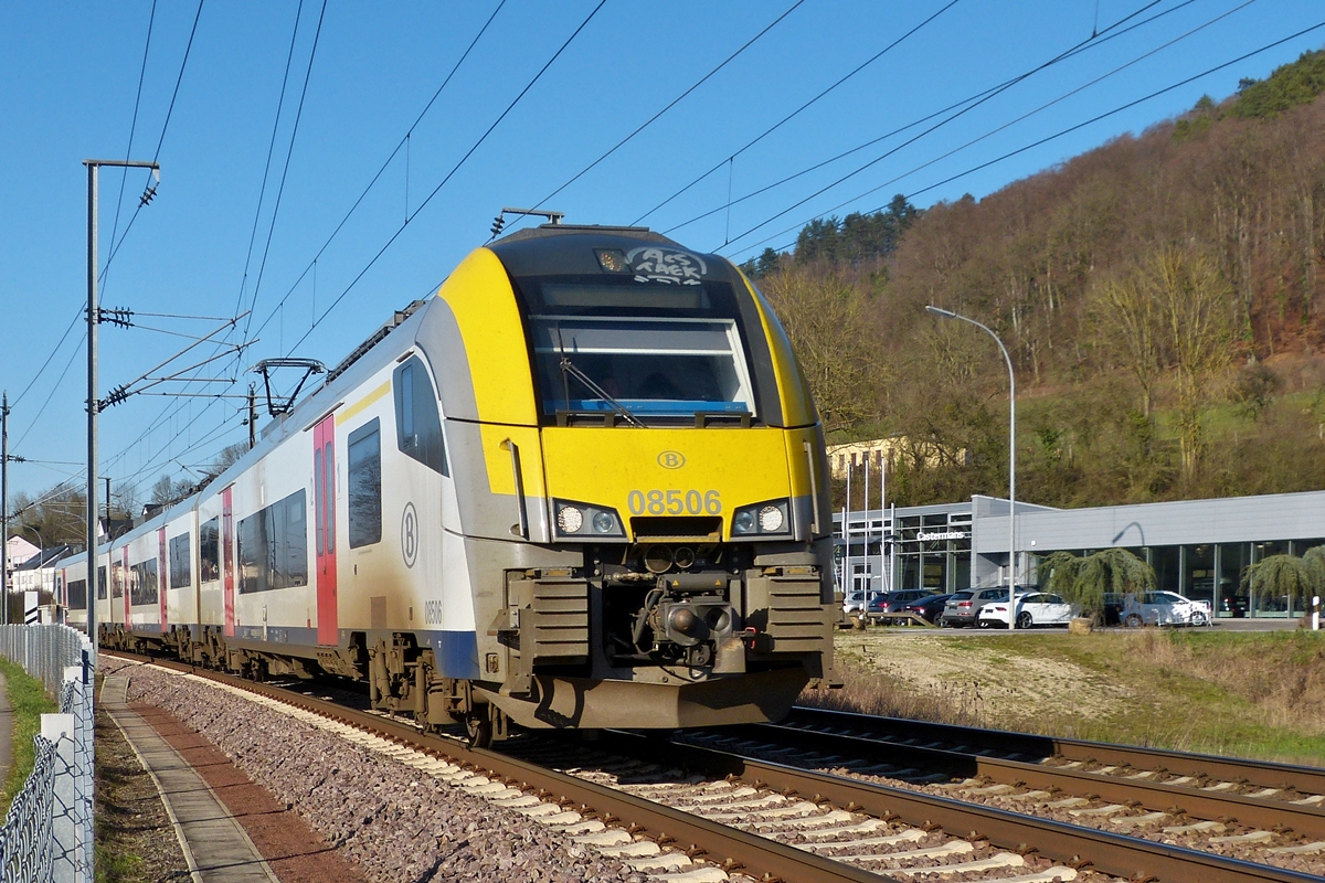 SNCB AM08 506 unterwegs im Alzettetal in der N�he von Lintgen. 07.02.2020 (Hans)
