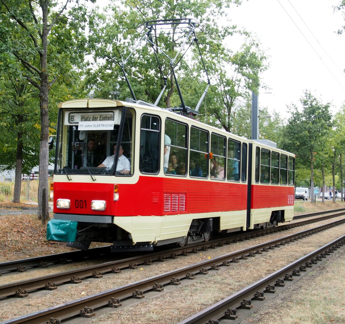 Straßenbahn / Stadtbahn Potsdam; KT4D Nr.001 von CKD Tatra Baujahr 1987 Prototyp beim Jubiläum 111 Jahre elektrische Tram in Potsdam am 02.09.2018.