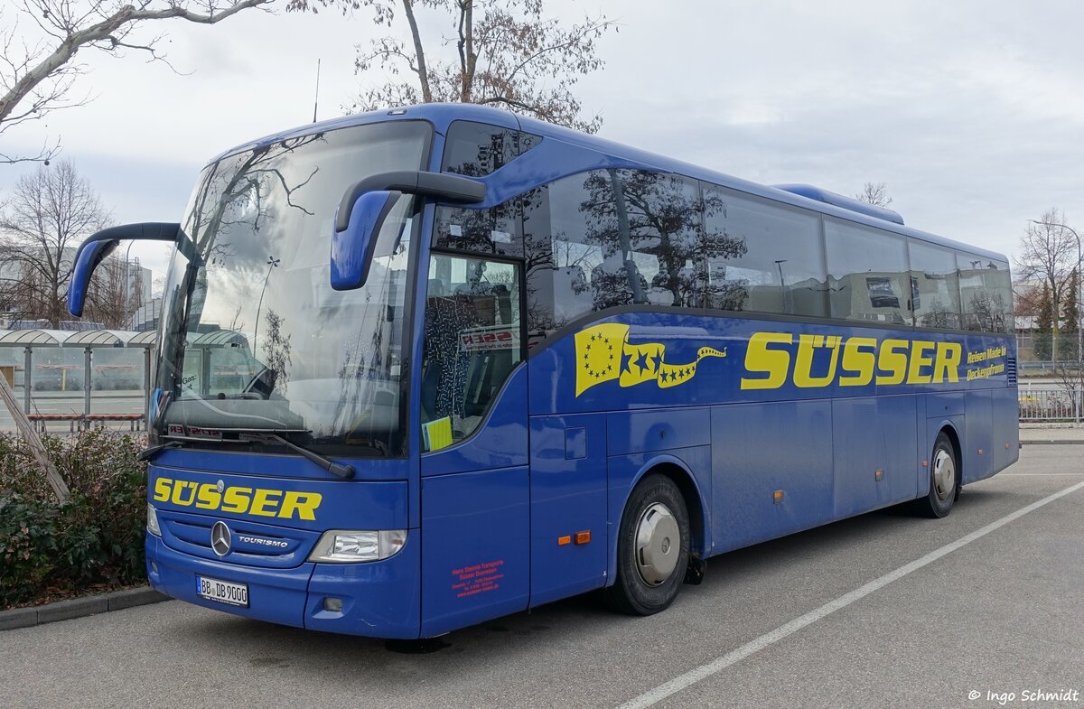 Süsser Reisen & Transport aus Deckenpfronn | BB-DB 9000 | Mercedes-Benz Tourismo II RHD | 03.03.2019 in Sindelfingen