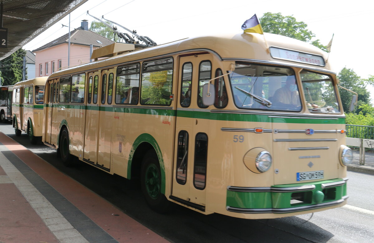 SWS Solingen - Nr. 59/SG-OM 59H - Uerdingen/Henschel Trolleybus am 18. Juni 2022 in Solingen (Aufnahme: Martin Beyer)