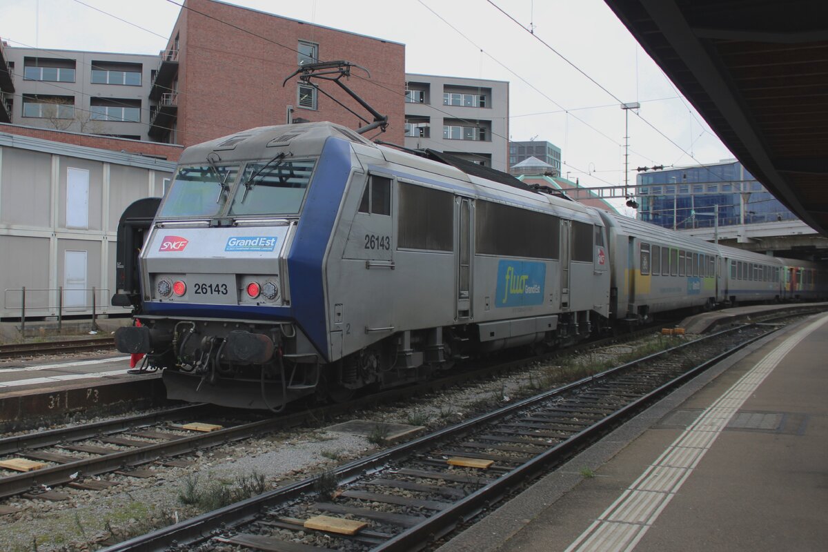 Sybic 26143 steht mit der TER-200 nach Strasbourg am 2 Jänner 2025 abfahrtbereit in Basel SBB.