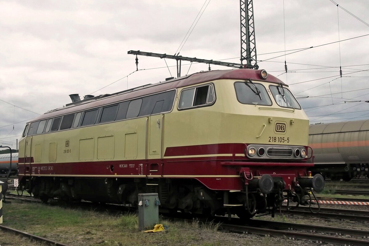 TEE-Diesellok 218 105 von NESA war am 30 Mai 2014 Gast ins Darmstadt-Kranichsteiner Eisenbahnmuseum.
