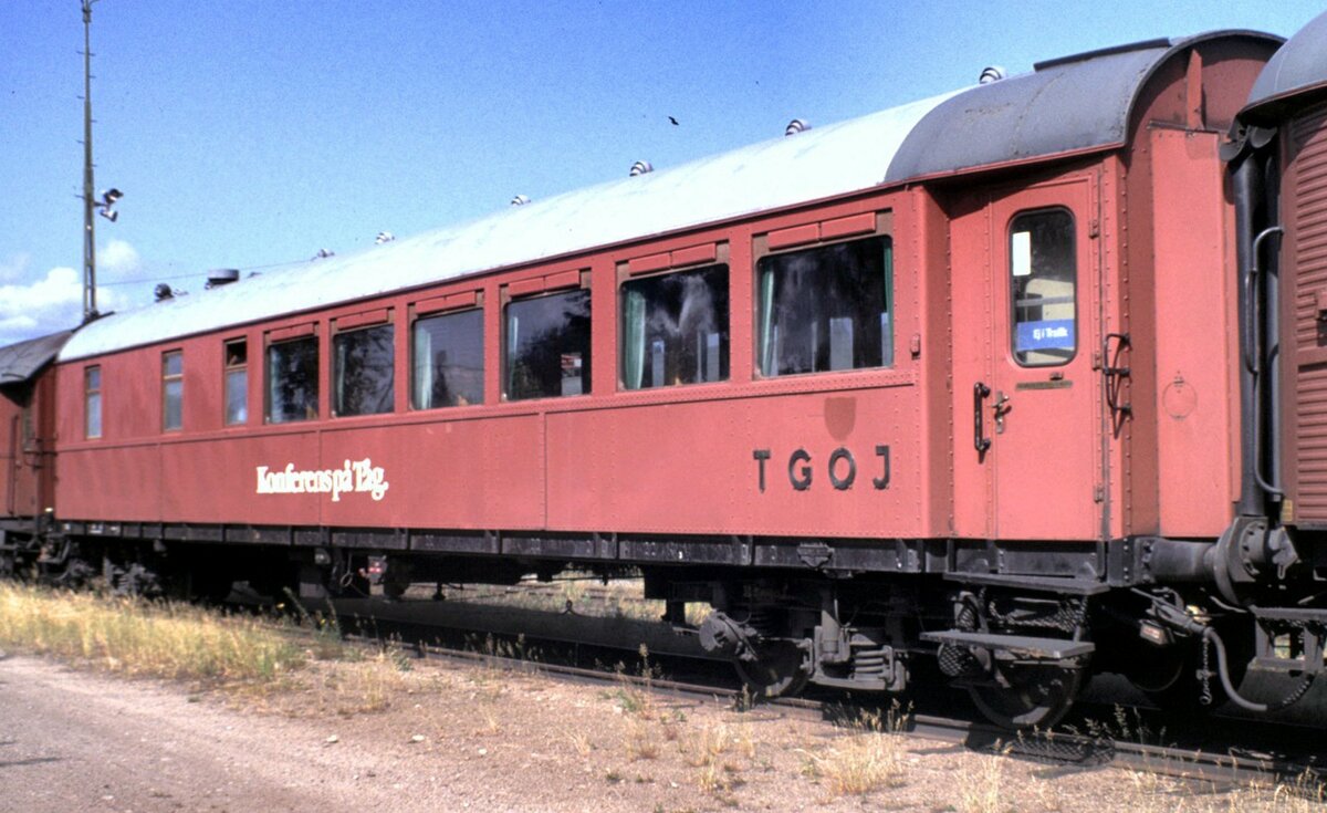 TGOJ Konferenzwagen im Eisenbahnmuseum Gävle am 10.08.1994.