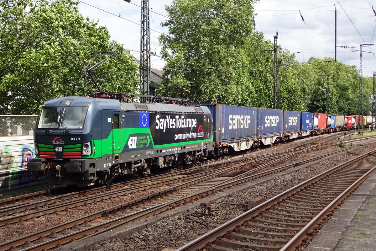 TX Log 193 278 durchfahrt am 8 Juni 2019 Köln Süd.