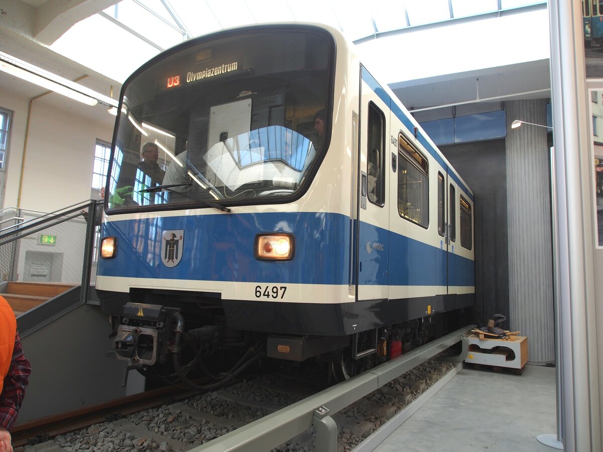U-Bahn München B 1-4 Nr.697 Prototyp von MMB Baujahr 2007 im MVG Museum in München am 09.11.2014.