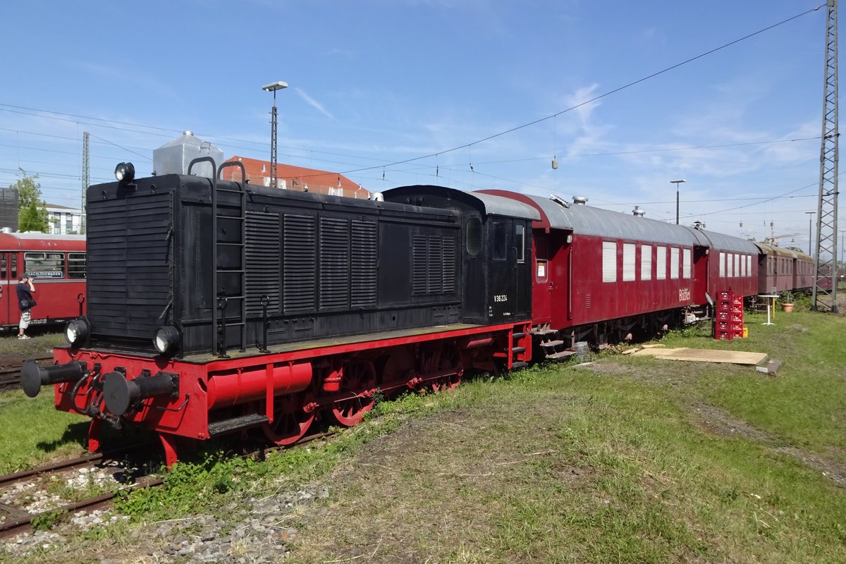 V36 224 steht am 2 Juni 2019 ins BEM Nrdlingen. 