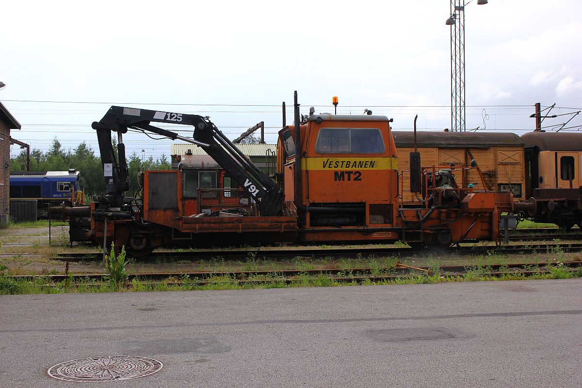 Vestbanen MT2 abgestellt vor der Railcare Werkstatt in Padborg/DK. 30.07.2017