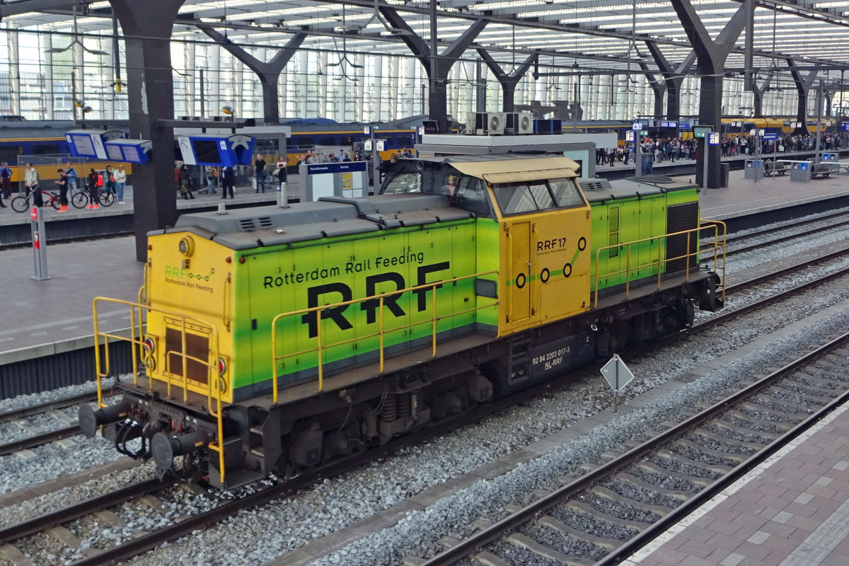 Vogelblick auf RRF 17 in Rotterdam Centraal am 18 Mai 2019.