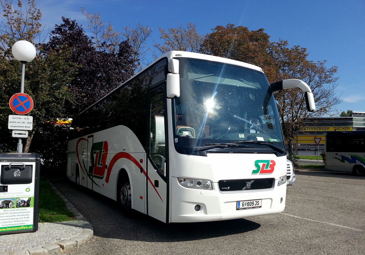 VOLVO 9700 von SLB (Steirische Landesbahnen) aus �sterreich am 29.August 2014 in Krems gesehen.