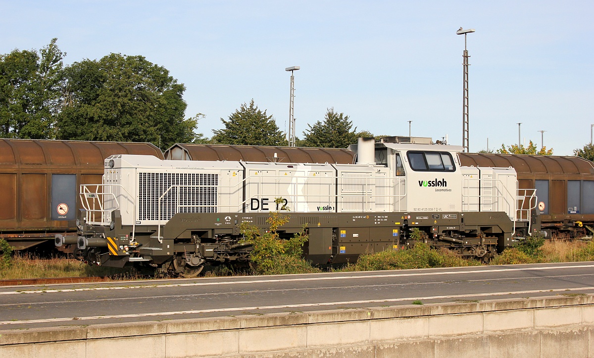 Vossloh DE 12 im Einsatz für CFL Cargo/neg registriert unter 4125 008-7(REV/VL/18.08.20). Niebüll 19.09.2020