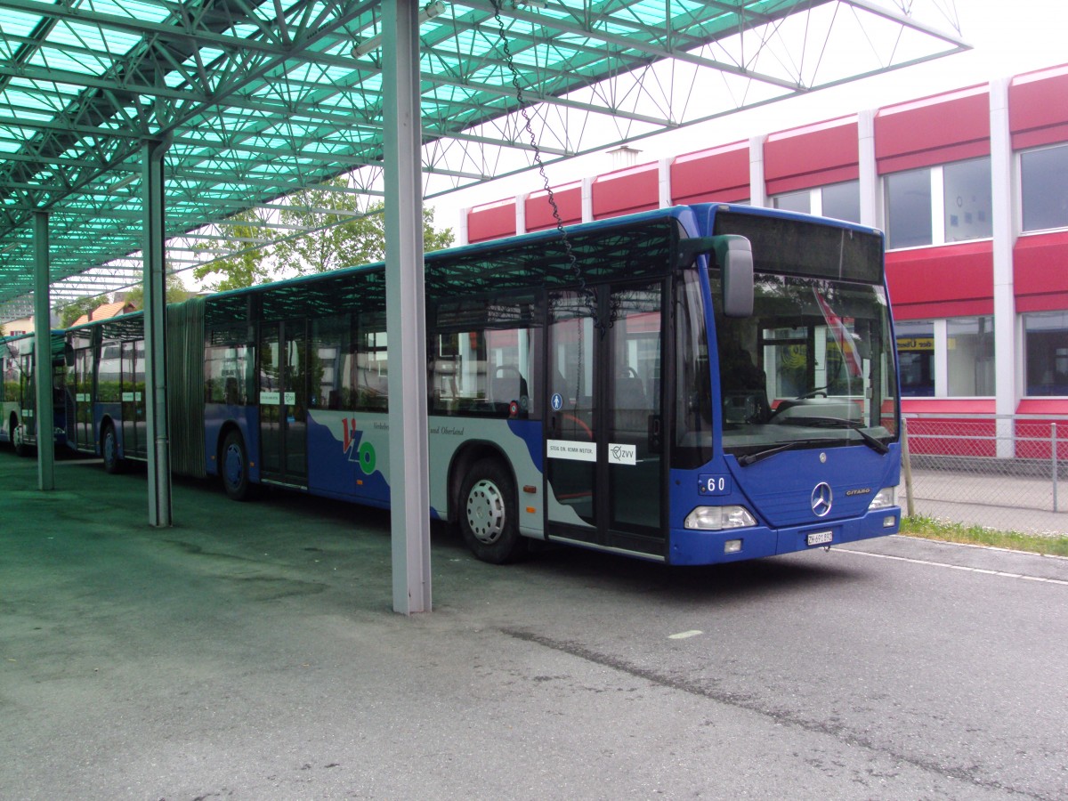 VZO-Mercedes Citaro NR.60 Baujahr 2000 beim Busdepot in Rueti am 22.4.14.