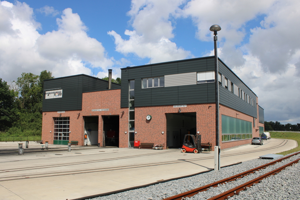 Wagenhalle der Rügenkleinbahn in Putbus.29.07.2025