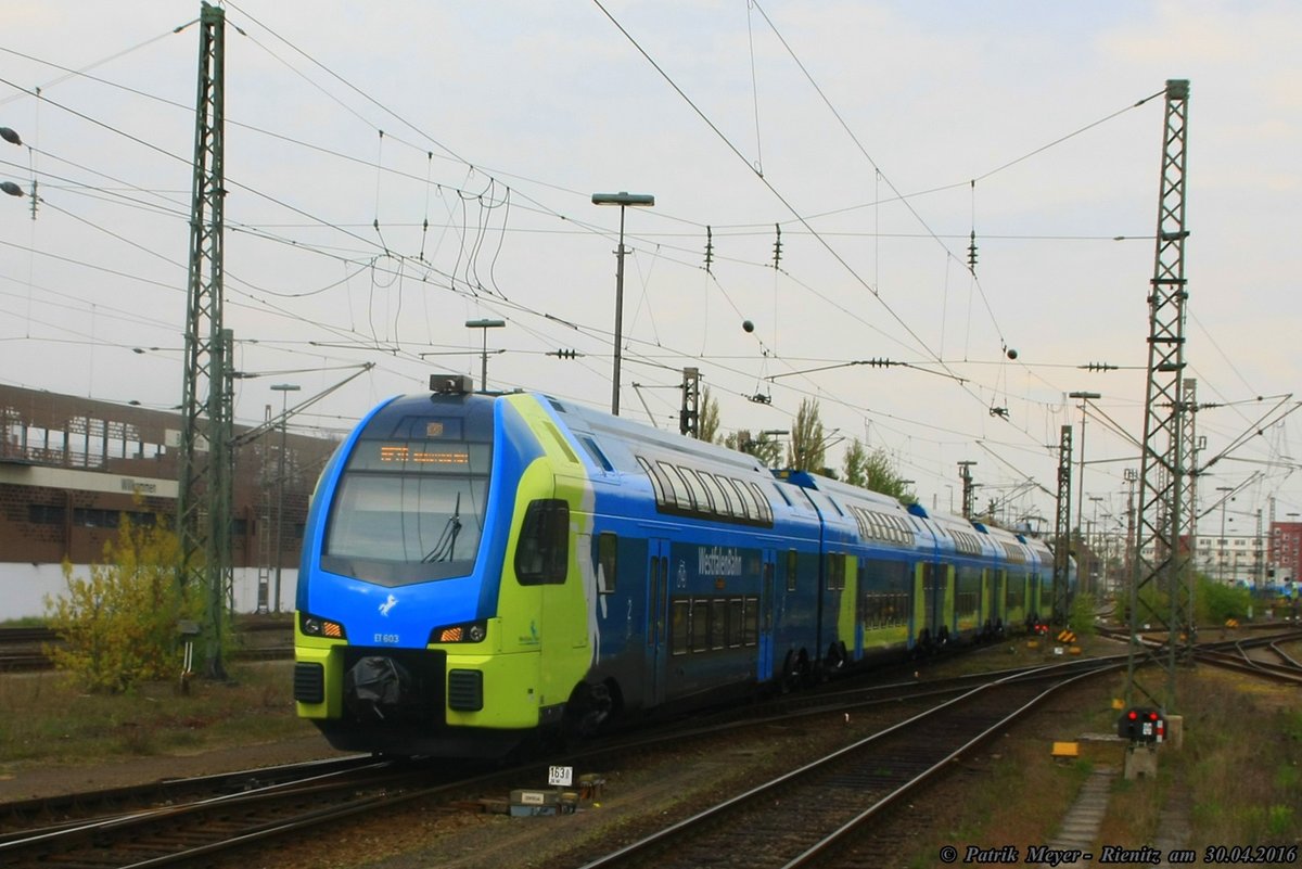 WFB ET 603 als RE70 nach Bielefeld Hbf bei Bereitstellung in Braunschweig Hbf am 30.04.2016