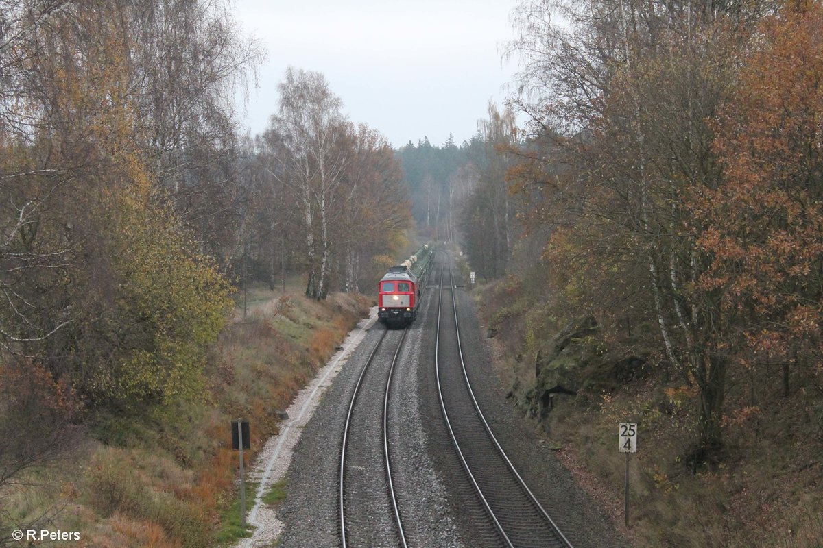 Wie es halt immer ist..... die interessantesten Züge rollen immer bei beschissenen Wetter :( 232 201 Hollandlätzchen beförderte einen Militärzug nach Weiden( Grafenwöhr/Vilseck) bei Reuth bei Erbendorf der nur aus reinen Panzer bestand ohne Begleitwagen. 08.11.17
