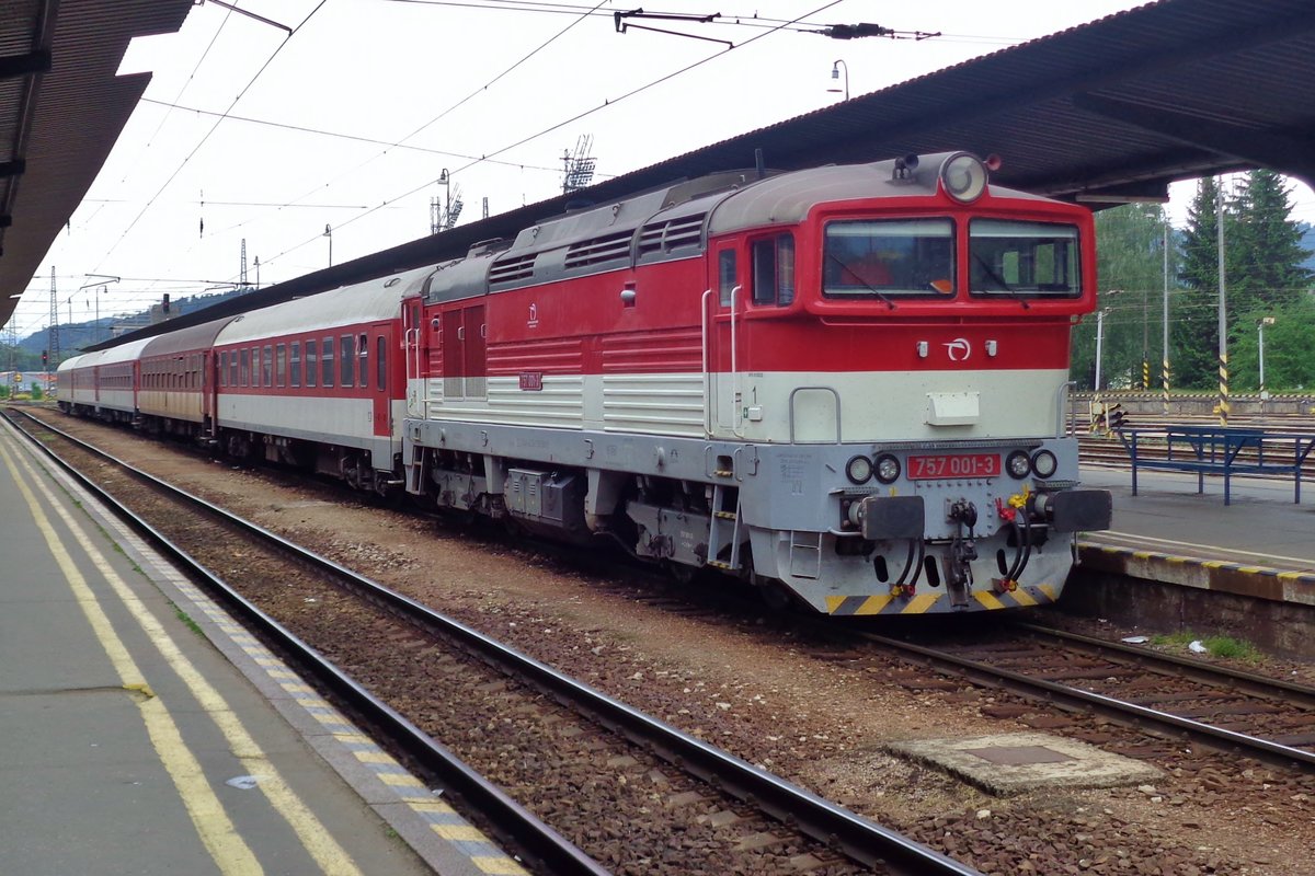 ZSSK 757 001 steht am 15 Mai 2018 in Zilina. 