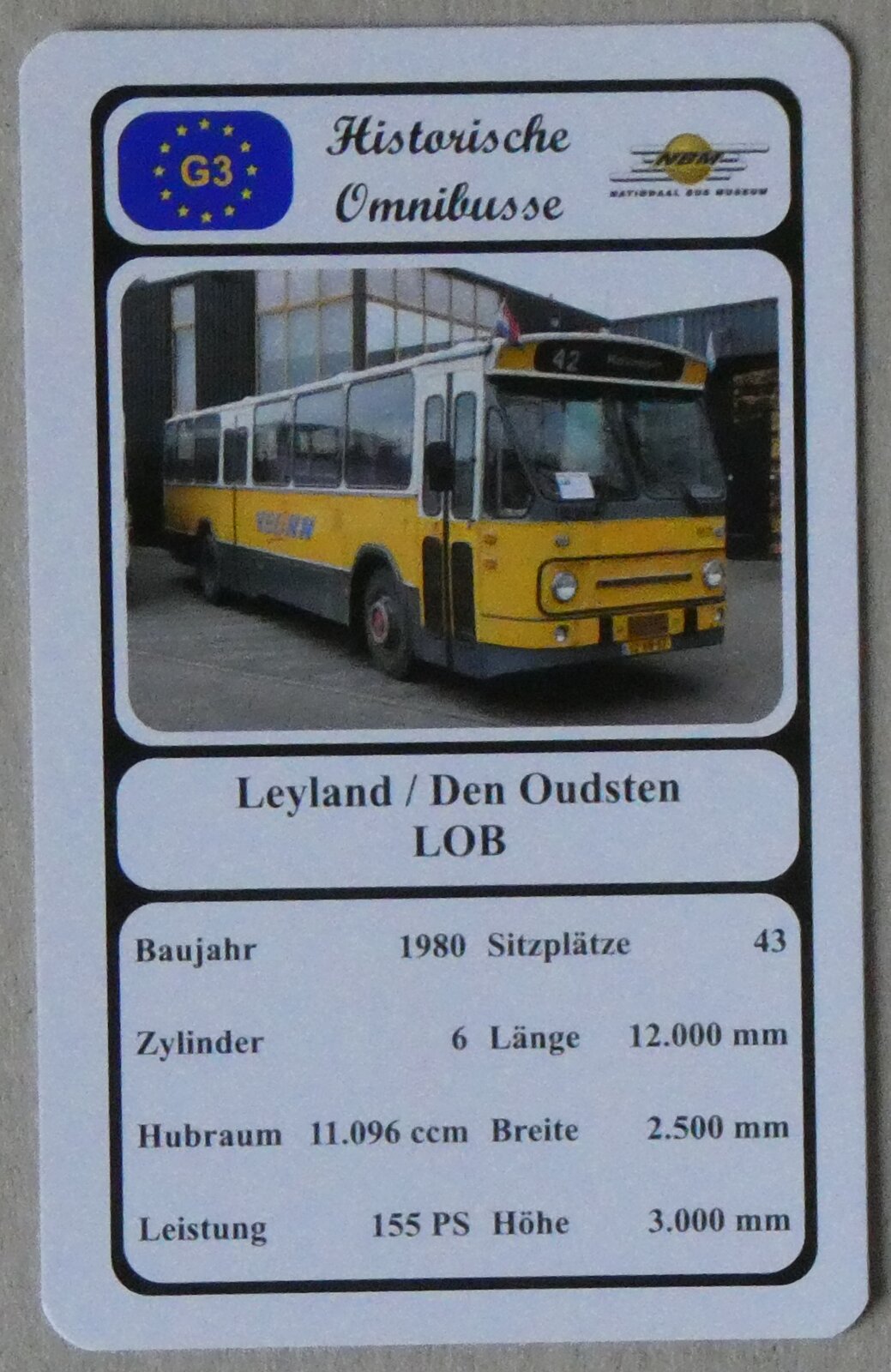 (272'621) - Quartett-Spielkarte mit Leyland / Den Oudsten LOB von 1980 am 3. Mrz 2025 in Thun